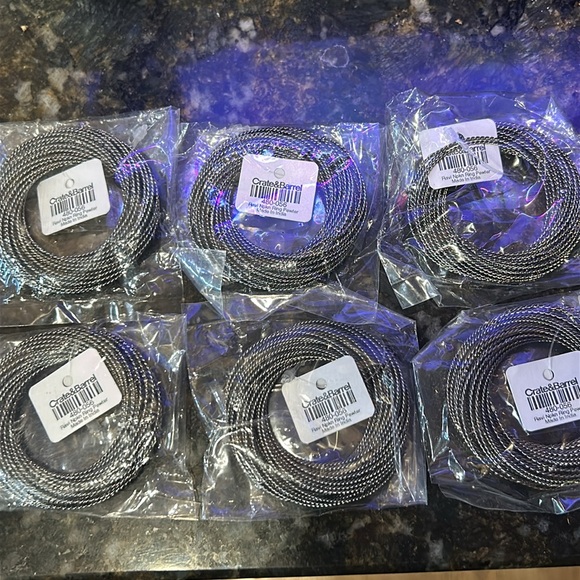 Crate & Barrel Navi pewter napkin holders set of 6 - Picture 2 of 4